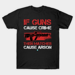 GUNS: If Guns Cause Crime Gun Lover Gift Idea T-Shirt